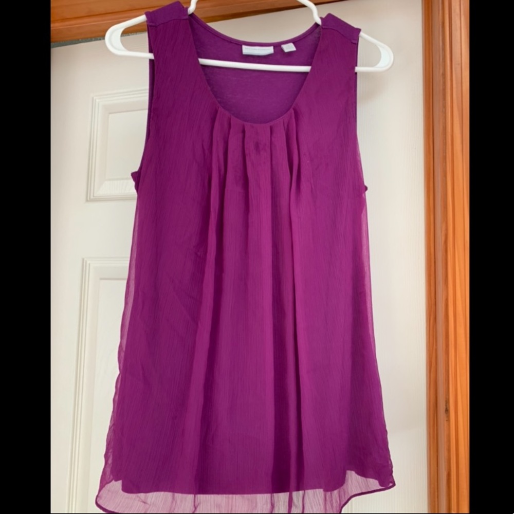 💜 New York & Company- Purple Pleated Top